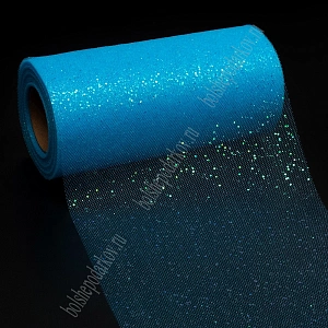 Фатин с блестками 15 см*25 ярд (SF-604) бирюзовый №1