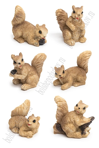 Фигурка миниатюрная &amp;quot;Белочка&amp;quot; 2,5*4 см (6 шт) SF-8049, в ассортименте