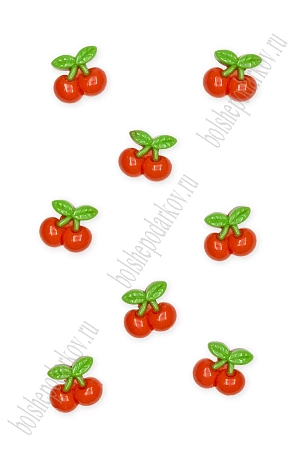 Кабошон &quot;Вишенка&quot; 2*1,9 см (20 шт) SF-5758, красный