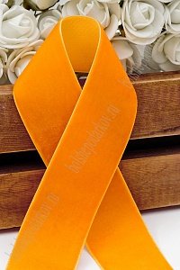 Лента бархатная 3,8 см*10 ярд (SF-5814), оранжевый №35