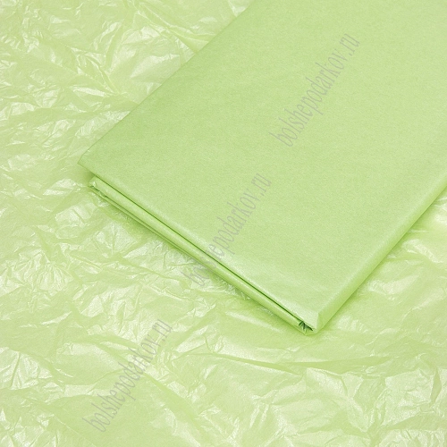 Бумага тишью жемчужная 50*66 см (10 листов) SF-5155, салатовый