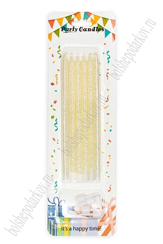 Свечи праздничные  (6 шт) SF-7830, кремовый