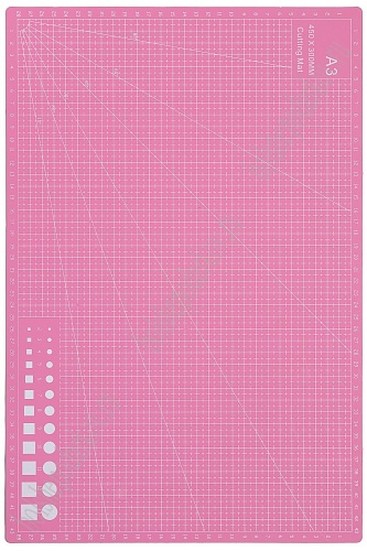 Коврик для рукоделия двухсторонний А3 (SF-6074) розовый УЦЕНКА