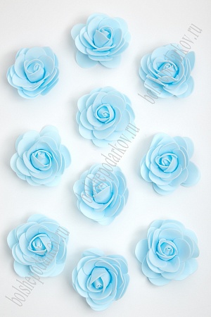 Головки цветов &quot;Роза&quot; 6 см (50 шт) SF-3001, светло-голубой