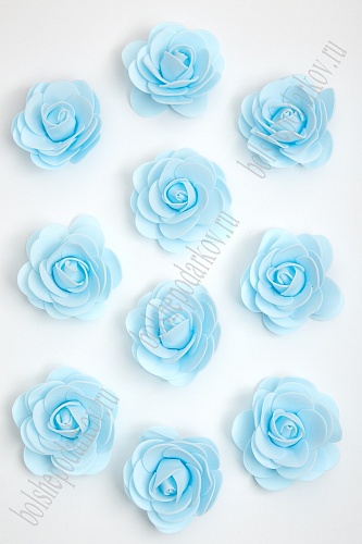 Головки цветов &amp;quot;Роза&amp;quot; 6 см (50 шт) SF-3001, светло-голубой