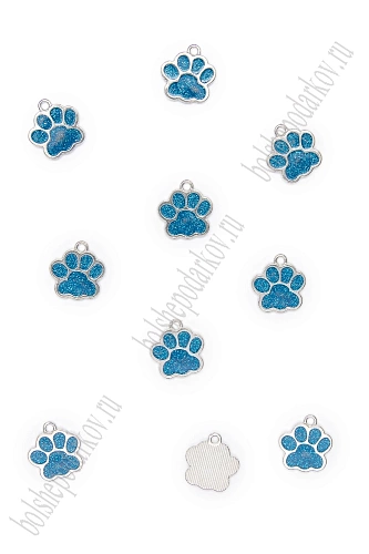 Подвеска металл &amp;quot;Лапка&amp;quot; (10 шт) SF-7343, голубой
