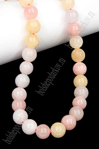 Бусины круглые на нитке 10 мм (SF-7592) кварц микс