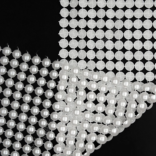 Тесьма-обманка полужемчуг 12 рядов (10 ярд) SF-1413, белый