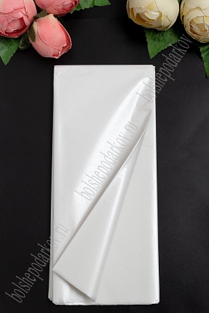 Бумага тишью жемчужная 50*66 см (10 листов) SF-5155, белый