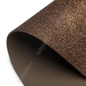 Фоамиран глиттерный 2 мм, 40*60 см Premium (10 листов) SF-3010, шоколадный №014