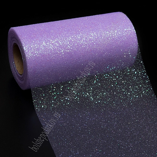 Фатин с блестками  15 см*25 ярд (SF-604) фиолетовый №32