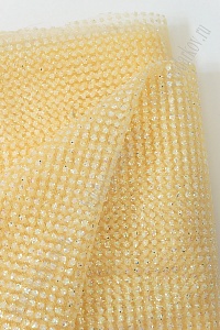 Фатин с блестками "Горошек" 1,6*1 м (SF-2697) бежевый