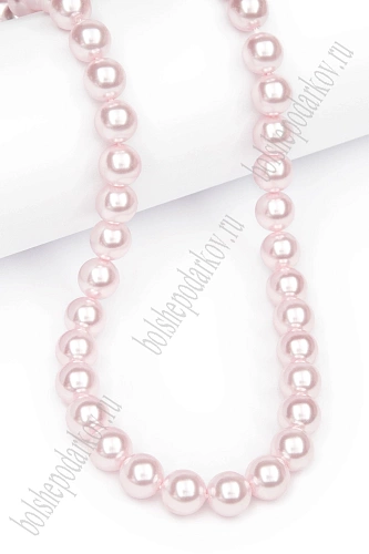 Бусины круглые на нитке 8 мм (SF-8069) жемчуг светло-розовый