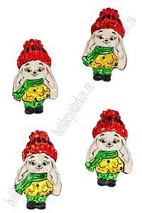 Лазерная вырубка из кожзама &quot;Зайчик №5&quot; 2,5*4,5 см (10 шт) несклеенная