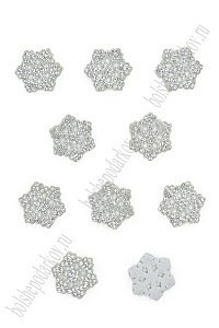 Патчи из фетра со стразами &quot;Снежинка&quot; 2,5 см (20 шт) SF-7699