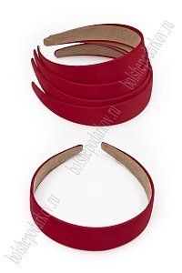 Ободки пластиковые в атласной ткани 3 см (5 шт) SF-7548, красный №59