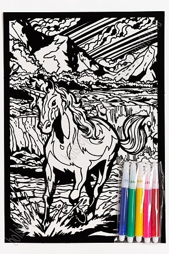 Раскраска бархатная с фломастерами 17,4*25 см (SF-5673) №2