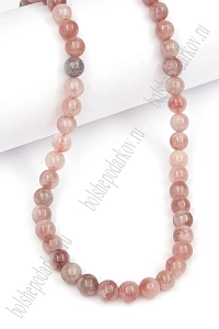 Бусины круглые на нитке 6 мм (SF-7590) опал