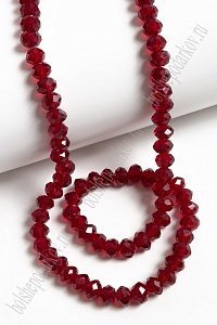 Бусины стеклянные, прозрачные, на леске "Rondelle" 6 мм (SF-659) бордовый №136