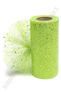 Фатин с пайетками 15 см*25 ярд (SF-605) лаймовый №29