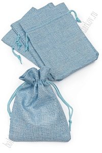 Мешочек джутовый 13*18 см (20 шт) SF-7577, голубой
