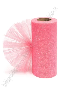 Фатин с блестками 15 см*25 ярд (SF-604) коралловый №43