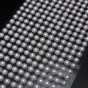 Полубусины декоративные 6 мм на блистере (SF-7357) белый