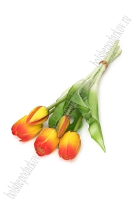 Веточка декоративная 33 см, 31 см "Тюльпан" (5 шт) SF-8137, желто-красный