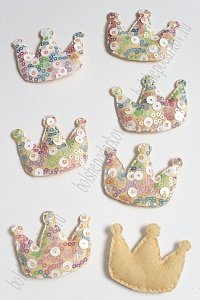 Патч с крупными пайетками &quot;Корона&quot; 46*53 мм (10 шт) SF-2975, бежевый