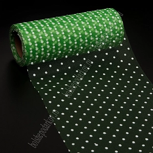 Фатин в горошек 15 см*10 ярд (SF-2941) зеленый №48