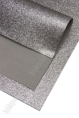 Фоамиран глиттерный А4, 2 мм Premium (10 листов) SF-1955, черное серебро №2023