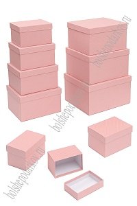 Коробки прямоугольные 10 в 1, 31*26*17 см (SF-7184) розовый УЦЕНКА