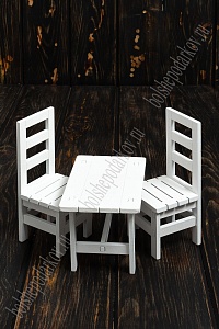 Декор "Стол и стулья" SF-4391, белый