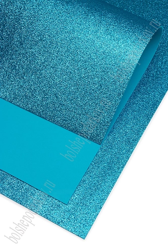Фоамиран глиттерный 2 мм, 40*60 см Premium (10 листов) SF-3010, бирюзовый