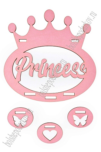 Подставка для заколок и бантиков &amp;quot;Princess №2&amp;quot; 20*20 см, розовый