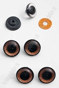 Фурнитура &quot;Глазки для игрушек&quot; 22 мм, с заглушками (10 шт) SF-6096, медный №2