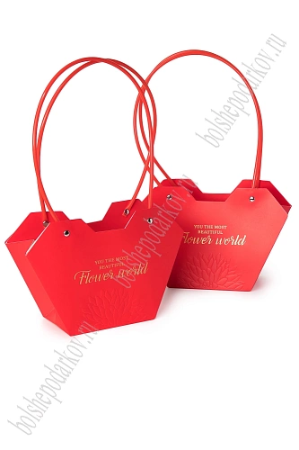 Сумка для цветов 23*15*9 см (10 шт) SF-8120, красный