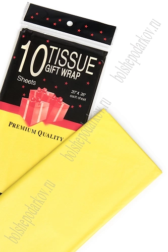 Бумага тишью 50*66 см (10 листов) SF-914, желтый №107