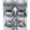 Набор новогодних шаров 6 см (12 шт) SF-7334, серебро №3