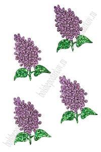 Лазерная вырубка из кожзама "Сирень" 4*5 см (10 шт) №18, несклеенная