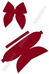 Лазерная вырубка из замши бант  18*9 см (5 шт) красный №11