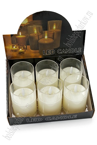 Набор свечей светодиодных на батарейках 9,5*6,5 см (6 шт) SF-7552, №7