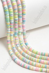 Бусины плоские 6 мм на леске 40 см (5 шт) SF-7285, ассорти №3