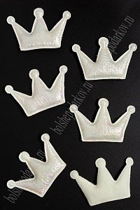 Патч с переливом &quot;Корона&quot; 6,5*4,5 см (10 шт) SF-3781, кремовый