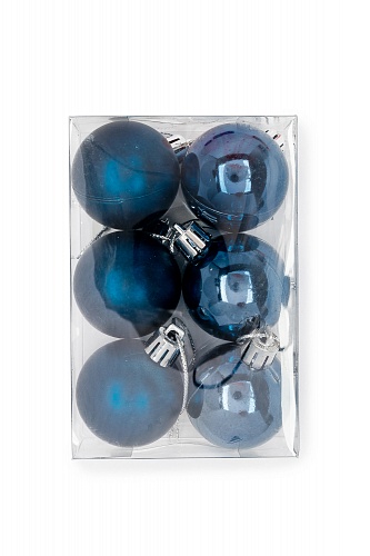 Набор новогодних шаров 4 см (6 шт) SF-7334, темно-синий №9