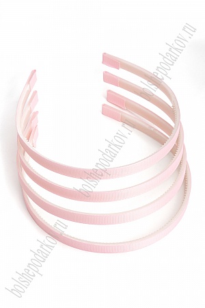 Ободки 1 см, пластик. с репсовой тканью (20 шт) SF-1466, розовый №011