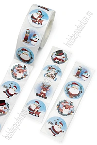 Наклейки в рулоне "Merry Christmas" 2,5 см (500 шт) SF-7839, №28