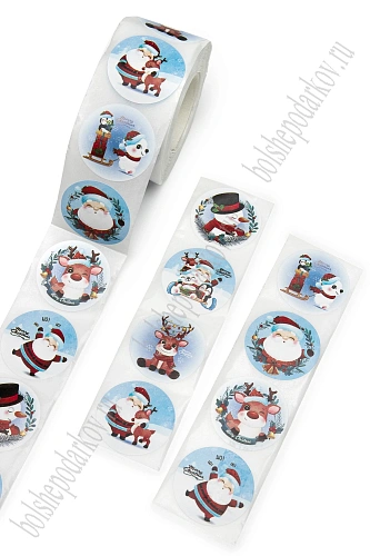 Наклейки в рулоне &amp;quot;Merry Christmas&amp;quot; 2,5 см (500 шт) SF-7839, №28