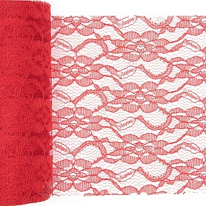 Фатин с узором &quot;Цветы&quot; 15 см*10 ярд (SF-2940) красный №6