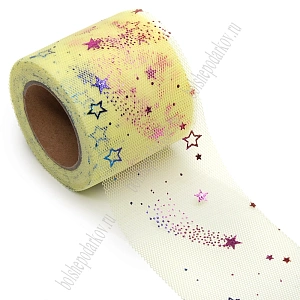 Фатин «Звездочки» 5,5 см*15 ярд (SF-6040) светло-желтый №19